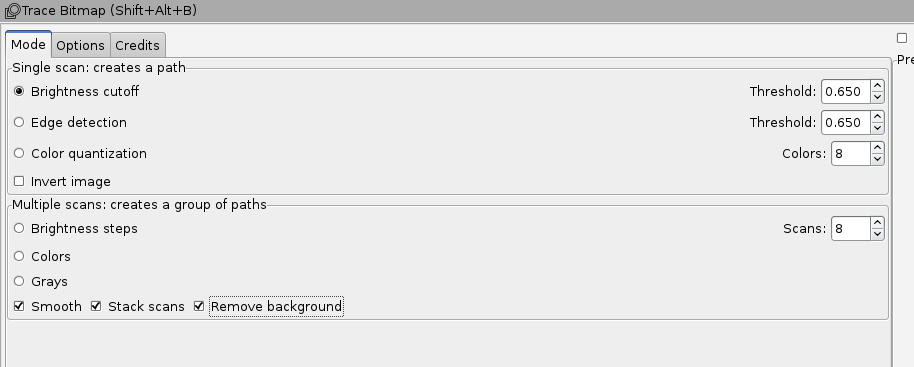 New Parameters for Tracing in Inkscape New Parameters for Tracing in Inkscape