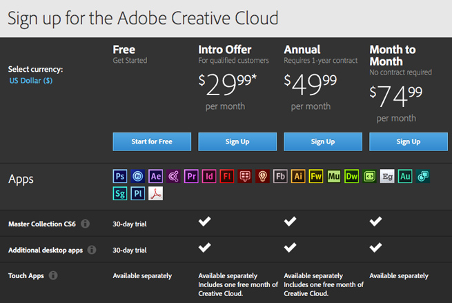Subscription options to lock you into a lifetime of no options.