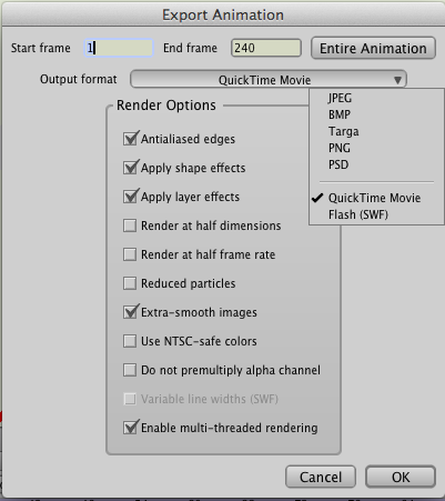 Anime Studio Pro render settings