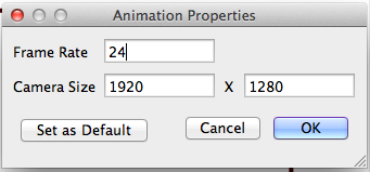 Toon Boom Studio canvas/document settings