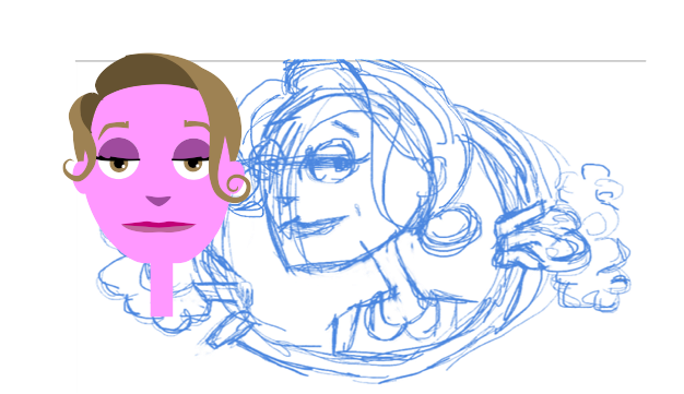 Designing Jenny character in Anime Studio using Animation Desk animatic as reference
