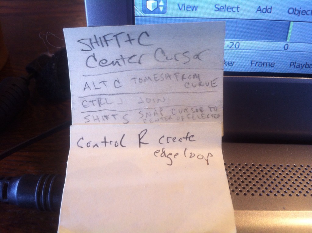 This is my running cheat sheet for Blender.