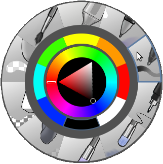 Krita's right-click palette (courtesy of Tyson Tan/Wikimedia Commons CC BY-SA 3.0)