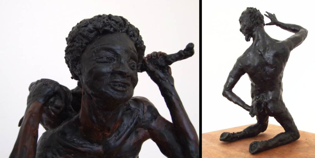 Sculptures from left: "Mighty Hunter" and "Middle Aged Faun" by Boudewijn Rempt