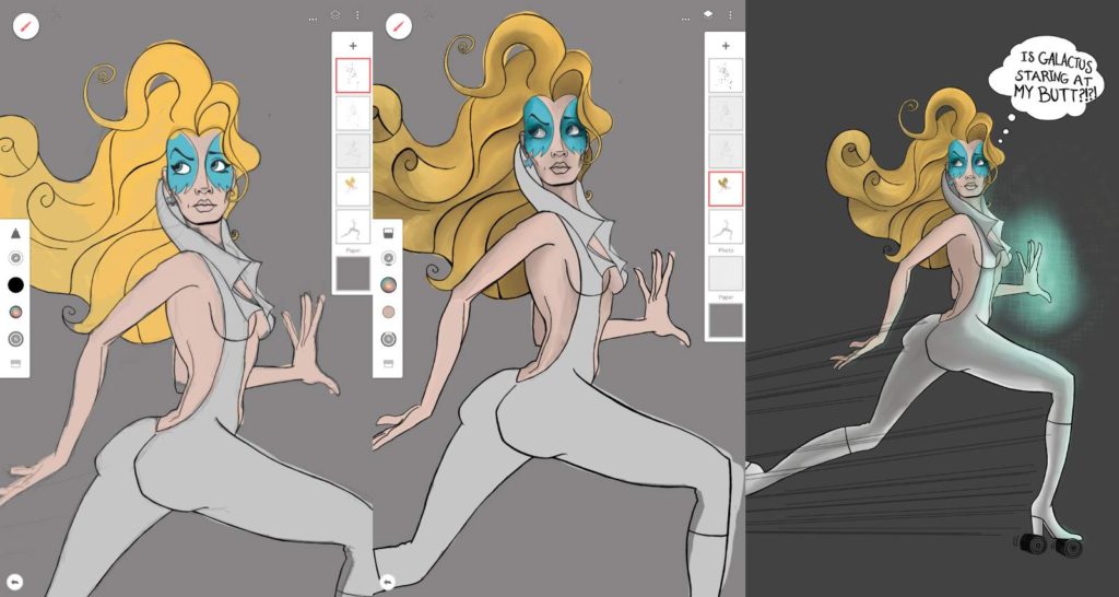 Progress with Infinite Painter. This program make you not long for your desktop. It has lots of options and a wonderful interface. Click to enlarge image.