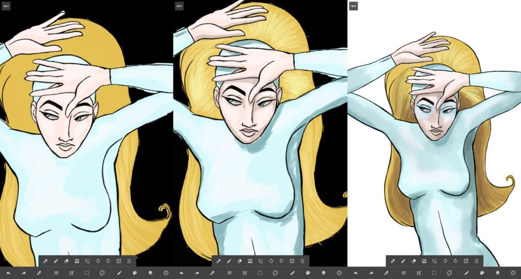 Progress using Medibang Paint Tab. Click to enlarge image.